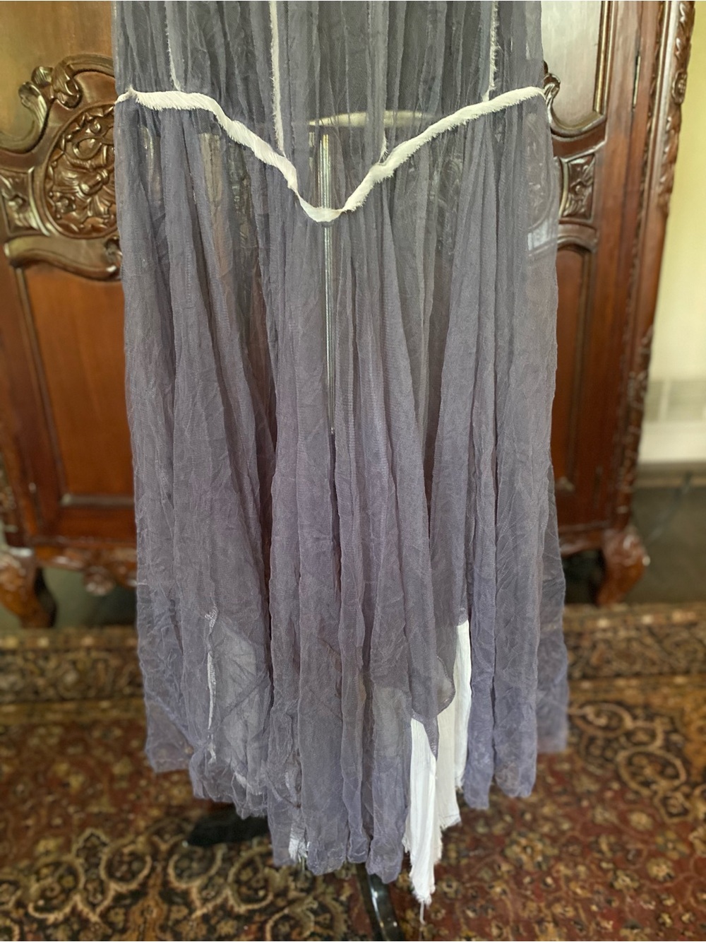 NWOT FREE PEOPLE INTIMATELY RAW TULLE MAXI SHEER MAXI SIZE M - Picture 9 of 12